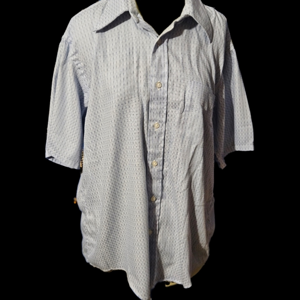 Vintage The Men's Shop by JCPenney Men's Short Sleeve Dress Shirt 70's Size 17